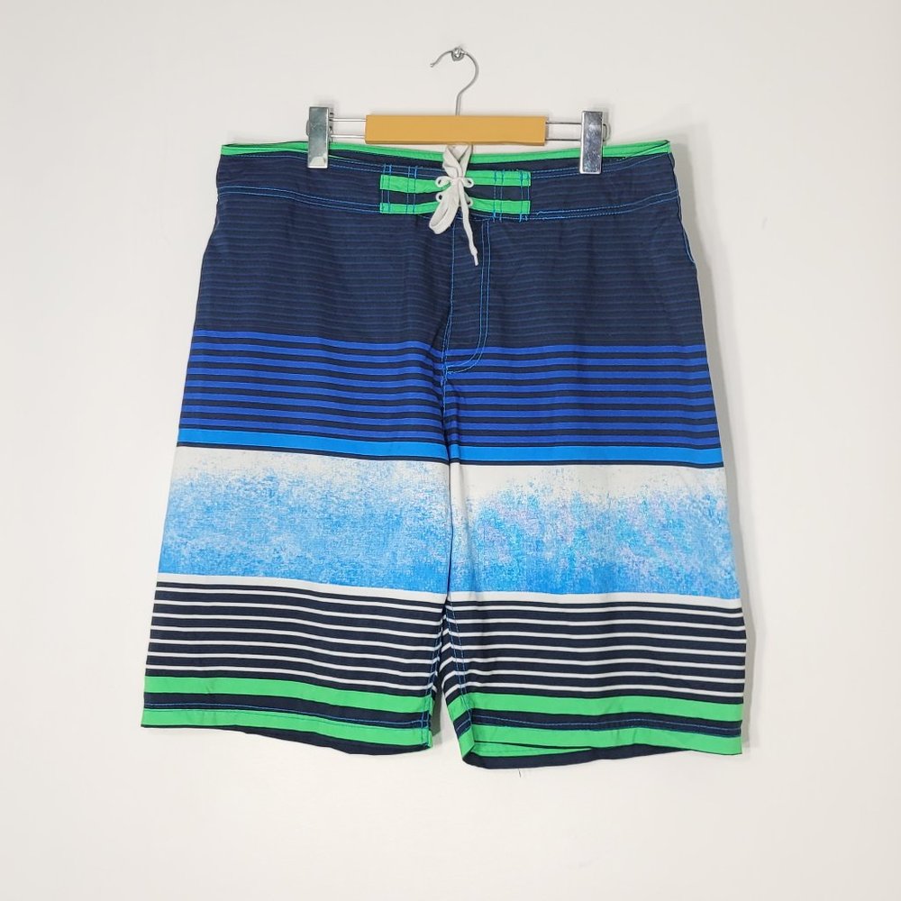 Tag Men's Multicolored Swim Suit Striped Chino Beach Swim Trunk Shorts Size 38